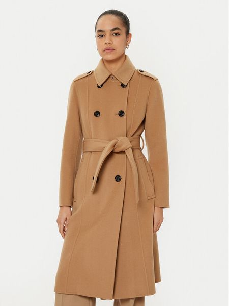 MAX&Co. Płaszcz wełniany 2516011031200 Brązowy Regular Fit. Brązowe płaszcze damskie MAX&Co., bez wzorów, z wełny, bez kaptura. Za 1,449.00 zł.