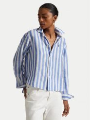 Polo Ralph Lauren Koszula 211935130008 Niebieski Relaxed Fit. Niebieskie koszule damskie Polo Ralph Lauren, xl, bez wzorów, ze lnu, bez kołnierzyka, bez ramiączek. Za 459.99 zł.