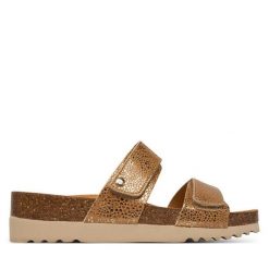 Klapki Scholl. Żółte klapki damskie Scholl, bez wzorów, bez obcasa, bez zapięcia. Za 339.99 zł.