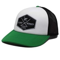 Czapka Trucker z wypełnieniem / Uniwersalny rozmiar (Czarny/Zielony). Zielone czapki z daszkiem damskie SURF MONKEY, z aplikacjami, z poliesteru. Za 159.95 zł.