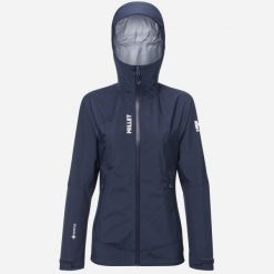 Kurtka turystyczna - Trekking dla kobiet SENECA GORE-TEX 3L. Niebieskie kurtki damskie Millet, na zimę, l, bez wzorów, z gore-texu, bez kaptura. Za 1,303.50 zł.