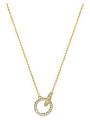 Luxenter Naszyjnik z elementem ozdobnym rozmiar: onesize. Żółte naszyjniki damskie Luxenter, z cyrkonią, srebrne. Za 130.99 zł.