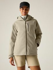 Regatta Kurtka przeciwdeszczowa "Birchdale II" w kolorze beżowym rozmiar: 40. Brązowe kurtki sportowe damskie Regatta, m, bez wzorów, bez kaptura. Za 220.63 zł.