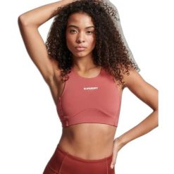 Biustonosz dla kobiet Superdry Active Core. Brązowe biustonosze sportowe damskie Superdry, na fitness i siłownię. Za 141.30 zł.