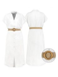 Eight2Nine Sukienka w kolorze białym rozmiar: S. Białe sukienki damskie Eight2Nine, bez wzorów, z tkaniny, bez ramiączek. Za 130.99 zł.