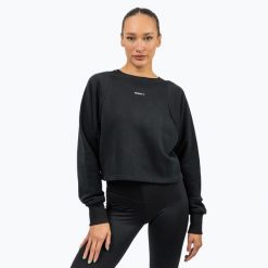 Bluza NEBBIA Gym Spirit Crop. Czarne bluzy damskie Nebbia, bez wzorów, bez kaptura. Za 139.99 zł.