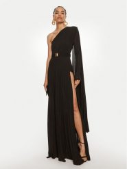 Elisabetta Franchi Sukienka wieczorowa AB-686-46E2 Czarny Regular Fit. Czarne sukienki damskie Elisabetta Franchi, bez wzorów, z wiskozy, wizytowe, bez ramiączek. Za 2,479.00 zł.