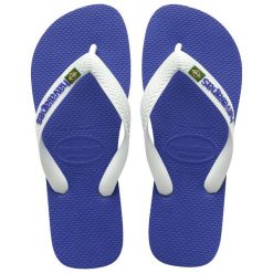Klapki Havaianas Model 4110850 Kolor Niebieski. Niebieskie klapki damskie Havaianas, bez wzorów, z gumy, bez obcasa, bez zapięcia. Za 149.20 zł.