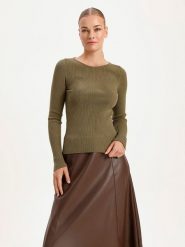 BGN Sweter w kolorze khaki rozmiar: 34. Brązowe swetry klasyczne damskie BGN, bez kołnierzyka. Za 112.45 zł.