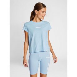 Koszulka damska Hummel Legacy. Niebieskie koszulki sportowe damskie Hummel, bez wzorów, bez ramiączek, do piłki nożnej. Za 137.50 zł.