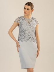 APART Sukienka w kolorze jasnoszarym rozmiar: 40. Szare sukienki damskie Apart, bez wzorów, z koronki, bez ramiączek. Za 263.53 zł.