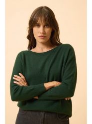 Just Cashmere Kaszmirowy sweter "Rebecca" w kolorze ciemnozielonym rozmiar: M. Zielone swetry klasyczne damskie Just Cashmere, m, z kaszmiru, bez kołnierzyka. Za 459.45 zł.