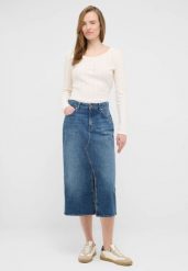 Damska Spódnica Maxi Mustang Style Eureka Denim Skirt Denim Blue 1016941 5000 582. Niebieskie spódnice damskie Mustang, do pracy, l, bez wzorów, z bawełny, biznesowe, maxi. W wyprzedaży za 99.99 zł.