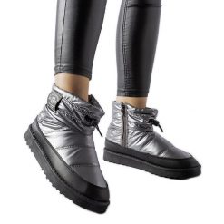 Szare śniegowce Lee Cooper LCJ-23-44-1966L srebrny. Szare śniegowce damskie za kostkę. Za 168.58 zł.