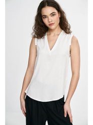 Nife Bluzka w kolorze kremowym rozmiar: 42. Brązowe bluzki damskie Nife, bez wzorów, z wiskozy, bez kołnierzyka, bez ramiączek. Za 117.45 zł.