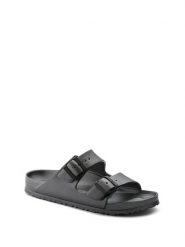 Birkenstock Klapki "Arizona" w kolorze czarnym rozmiar: 43. Czarne klapki damskie Birkenstock, bez wzorów, z otwartym noskiem, bez obcasa, bez zapięcia. Za 215.36 zł.