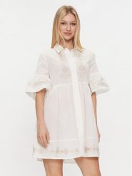 Iconique Sukienka letnia Sandra IC24-015 Biały Regular Fit. Białe sukienki damskie Iconique, bez wzorów, z bawełny, bez ramiączek. Za 319.99 zł.