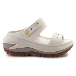 Klapki Crocs Classic Mega Crush Clog 207989-214 beżowy. Brązowe klapki damskie bez wzorów, bez obcasa, bez zapięcia. Za 449.26 zł.