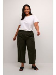 KAFFE curve Spodnie w kolorze ciemnozielonym rozmiar: 52. Zielone spodnie materiałowe damskie KAFFE curve, bez wzorów, z materiału. Za 78.99 zł.