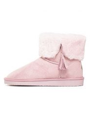 ISLAND BOOT Botki zimowe "Cinnamon" w kolorze jasnoróżowym rozmiar: 41. Różowe botki damskie Island Boot, na zimę, z materiału, bez obcasa, bez zapięcia. Za 140.86 zł.