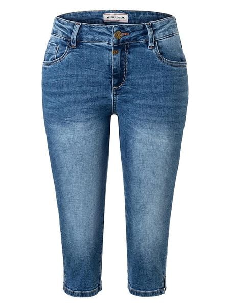 Timezone Rybaczki dżinsowe "Aleena" w kolorze niebieskim rozmiar: W30. Niebieskie rurki damskie Timezone, z aplikacjami. Za 83.03 zł.