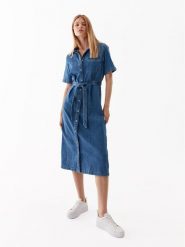 ONLY Sukienka jeansowa 15283308 Niebieski Loose Fit. Niebieskie sukienki damskie Only, bez wzorów, z jeansu, bez ramiączek. Za 249.99 zł.