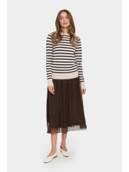 SAINT TROPEZ Sweter w kolorze beżowo-czarnym rozmiar: L. Brązowe swetry klasyczne damskie Saint Tropez, l, z wiskozy, bez kołnierzyka. Za 106.13 zł.
