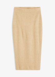Spódnica ołówkowa. Brązowe spódnice damskie bonprix, na jesień, bez wzorów, eleganckie. Za 119.99 zł.