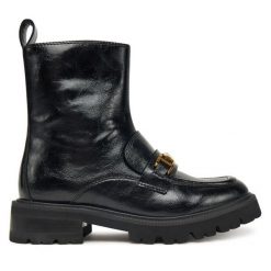 Botki TWINSET. Czarne botki damskie Twinset, bez obcasa, na płaskiej podeszwie, bez zapięcia. Za 769.99 zł.