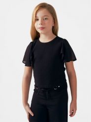 Mayoral Bluzka 6004 Czarny Slim Fit. Czarne bluzki i koszule dziewczęce Mayoral, bez wzorów, z bawełny, bez kołnierzyka, bez ramiączek. Za 59.99 zł.