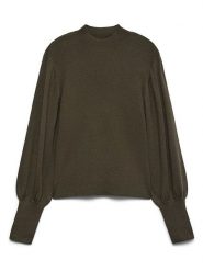 Vero Moda Sweter w kolorze khaki rozmiar: XS. Brązowe swetry klasyczne damskie Vero Moda, xs, prążkowane, bez kołnierzyka. Za 129.95 zł.