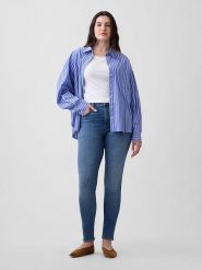 GAP Dżinsy - Skinny fit - w kolorze niebieskim rozmiar: W28. Niebieskie jeansy damskie GAP, z podwyższonym stanem. Za 96.14 zł.