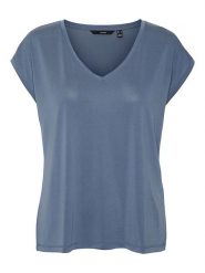 Vero Moda Koszulka "Vmfilli" w kolorze niebieskim rozmiar: XL. Niebieskie bluzki damskie Vero Moda, xl, bez wzorów, bez kołnierzyka, bez ramiączek. Za 72.45 zł.