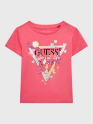 Guess T-Shirt A3GI00 K6YW3 Różowy Regular Fit. Czerwone koszulki i t-shirty dziewczęce Guess, z aplikacjami, z bawełny, bez kołnierzyka, bez ramiączek. Za 89.99 zł.