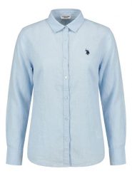 U.S. Polo Assn. Koszula - Regular fit - w kolorze błękitnym rozmiar: M. Niebieskie koszule damskie U.S. Polo Assn., m, bez wzorów, z bawełny, bez kołnierzyka, bez ramiączek. Za 198.45 zł.