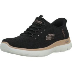 Buty SKECHERS SLIP - INS ARCH FIT SUMMITS SOFT Czarny. Czarne obuwie trekkingowe damskie Skechers, z tkaniny, bez zapięcia. Za 394.99 zł.