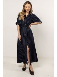 Awama Sukienka w kolorze granatowym rozmiar: XL. Niebieskie sukienki damskie Awama, bez wzorów, bez ramiączek. Za 222.99 zł.