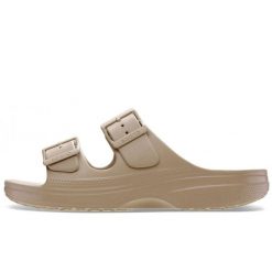 Klapki Crocs Saturday Sandal W Damskie. Brązowe klapki damskie Crocs, bez wzorów, z materiału, bez obcasa, bez zapięcia. Za 252.99 zł.