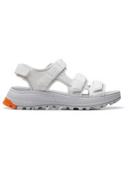 Clarks Sandały "ATL Trek Sun" w kolorze białym rozmiar: 41. Białe sandały damskie Clarks, bez wzorów, z otwartym noskiem, bez obcasa, bez zapięcia. Za 245.96 zł.
