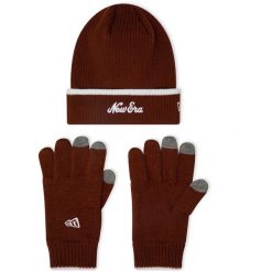 Czapka i Rękawiczki Czerwone E-Touch New Era. Czerwone czapki damskie New Era, bez wzorów. Za 165.50 zł.