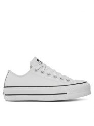Converse Trampki Chuck Taylor All Star Lift Clean Ox 561680C Biały. Białe trampki damskie Converse, bez wzorów, ze skóry, bez zapięcia. Za 379.99 zł.