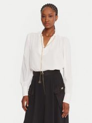 Rinascimento Bluzka CFC0125721003 Biały Regular Fit. Białe bluzki damskie Rinascimento, xs, bez wzorów, z syntetyku, bez kołnierzyka, bez ramiączek. Za 429.99 zł.