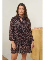Curvy Lady Sukienka w kolorze czarno-jasnobrązowym rozmiar: 44/46. Brązowe sukienki damskie Curvy Lady, bez wzorów, klasyczne, bez ramiączek. Za 92.42 zł.