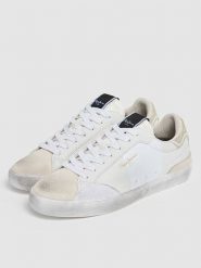 Pepe Jeans FOOTWEAR Skórzane sneakersy w kolorze białym rozmiar: 36. Białe obuwie sportowe damskie Pepe Jeans FOOTWEAR, z jeansu, za kostkę, bez zapięcia. Za 158.10 zł.