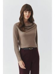 TATUUM Bluzka "Rita" w kolorze szarobrązowym rozmiar: L. Brązowe bluzki damskie TATUUM, l, bez wzorów, bez kołnierzyka, bez ramiączek. Za 117.45 zł.