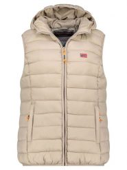 Geographical Norway Kamizelka pikowana "Vatikolor" w kolorze beżowym rozmiar: L. Brązowe kamizelki damskie Geographical Norway, l, bez wzorów, bez kaptura. Za 127.35 zł.