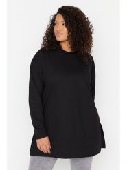 Trendyol Bluza w kolorze czarnym rozmiar: 6XL. Czarne bluzy damskie Trendyol, xl, bez wzorów, z bawełny, bez kaptura. Za 78.99 zł.