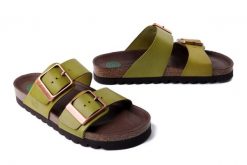 DR. BRINKMANN 700686-71 hellgrun, klapki damskie. Zielone klapki damskie Dr. Brinkmann, bez wzorów, ze skóry, bez obcasa, bez zapięcia. Za 349.90 zł.