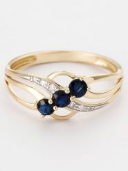 CARATELLI Złoty pierścionek "Lumière Céleste" z diamentami rozmiar: 54. Niebieskie pierścionki damskie CARATELLI, z diamentem, złote. Za 786.95 zł.