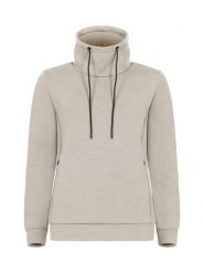Clique Hobart Women Bluza damska z wysokim kołnierzem Stone. Brązowe bluzy damskie CLIQUE, xl, bez wzorów, z elastanu, bez kaptura. Za 188.98 zł.